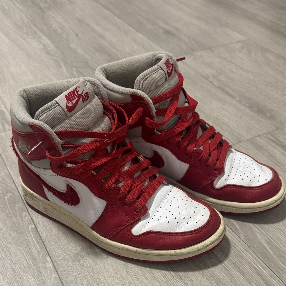 Nike Air High-Top Sneakers in Red and White